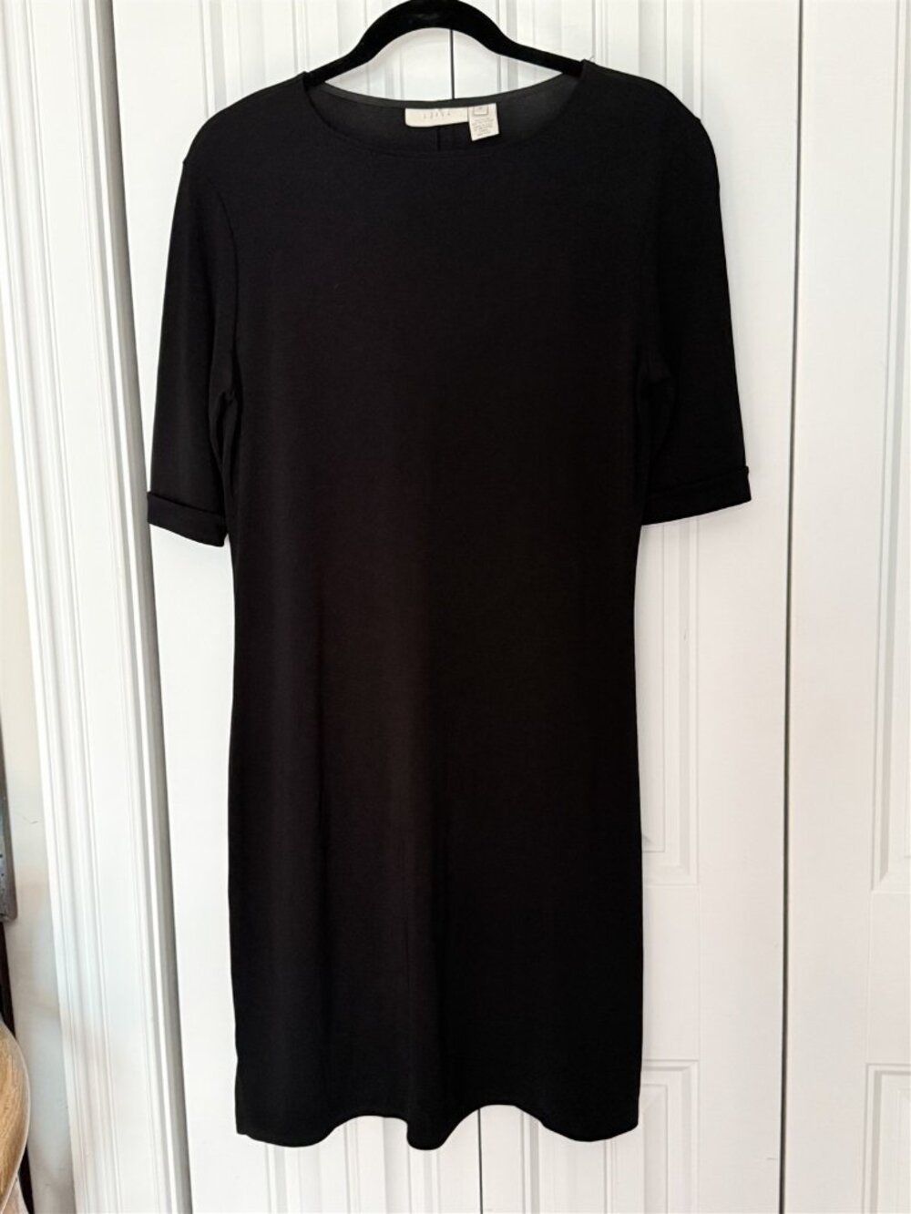 J. Jill Dress Black Medium Sheath Short Sleeve Classic Business Mourning USA